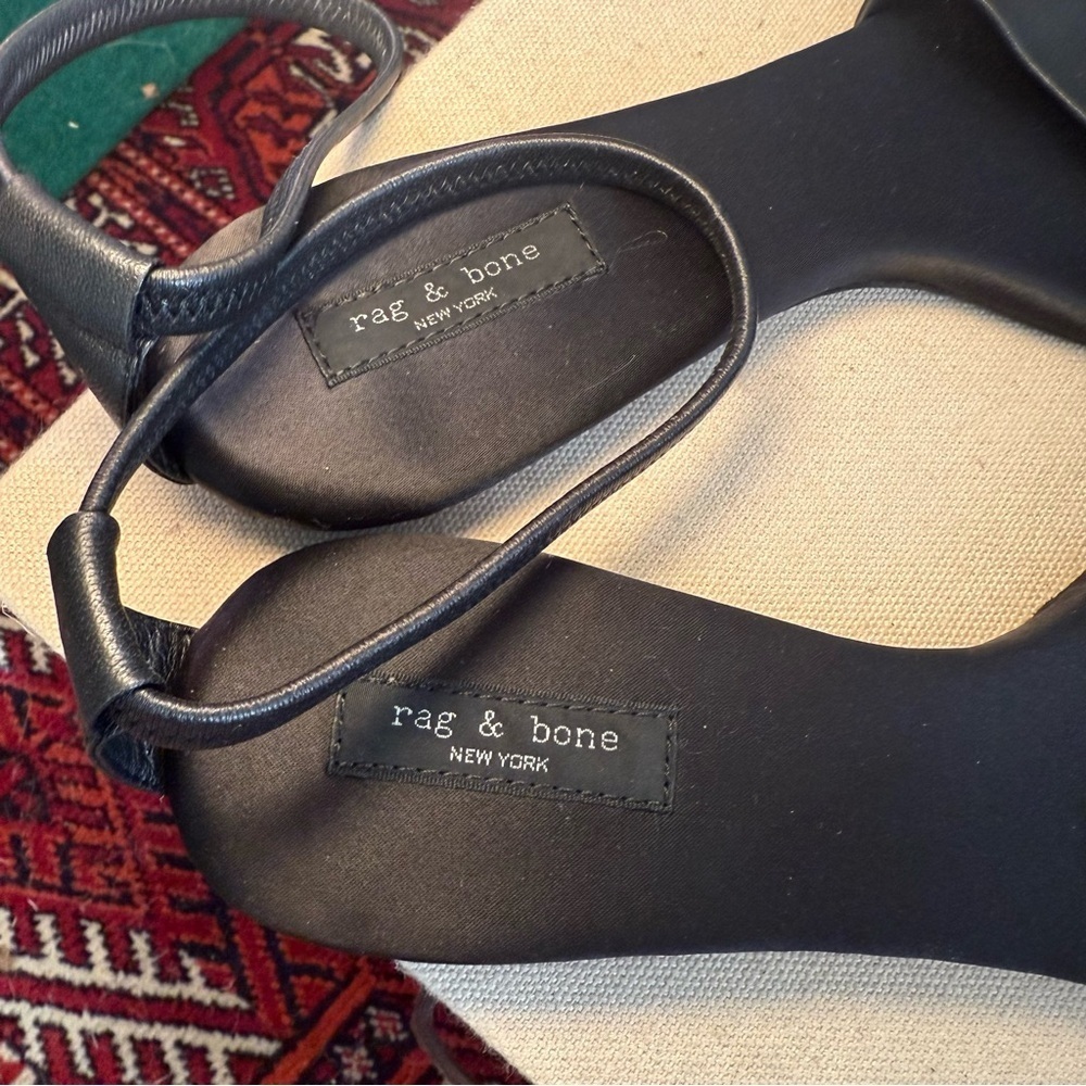Rag & Bone Ellory Foldable Sandal Ankle Strap Women's Black Size US9.5 Size 41 - Picture 10 of 10